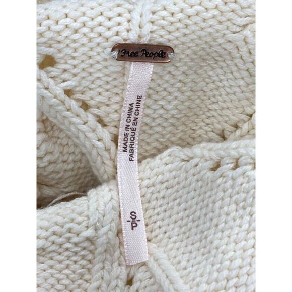 Free People Knit Sweater Size Small S Ivory Turtleneck Cable Long Sleeve New B54 - Picture 6 of 7